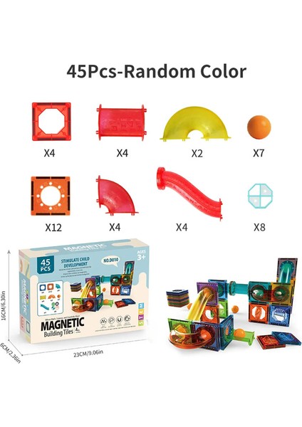 Hafif Manyetik Fayanslar Yapı Başları, 3D Net Eğitim Kök Bina ı, Manyetik Mermer Koşu Blokları Kidscolor Için 45PCS (Yurt Dışından)