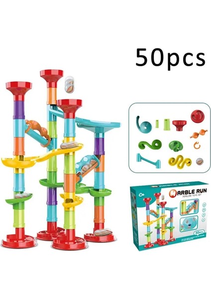 Dıy Construction Run Yarış Pisti Yapı Taşları lar 3D Labirent Top Rulo Noel si 45/93/113/142PCS Set 50PCS (Yurt Dışından)