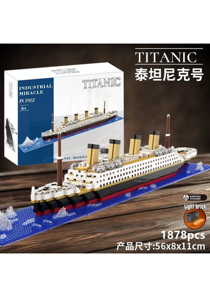 Titanik Yaratıcı Lüks Iceberg Cruise Gemi Tekne Batığı Set Şehir Dıy Model Yapı Taşları Tuğla Yetişkin 1878 Pcs (Yurt Dışından)