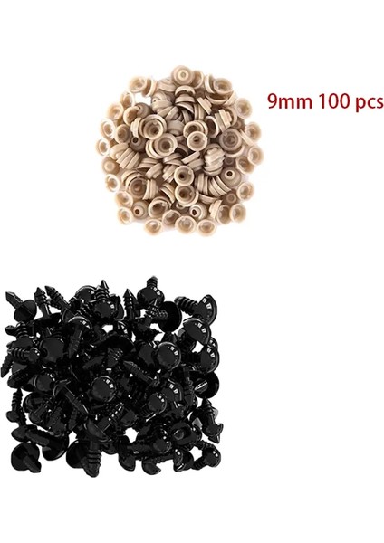 100PCS 5/6 // 7/8/9/10/12/14/18/20MM Plastik Güvenlik Için Dıy Karışım Boyutu Bebek Için Tığ Işi Hayvan Gözü 9mm Siyah 100 Pcs/boyut 100 Pcs (Yurt Dışından)