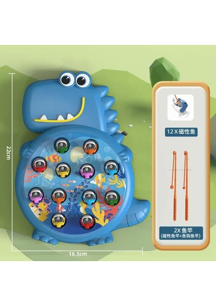 Dinozor Basit Manyetik Balıkçılık ı Çubuk Oyun ı Oyuncak Bebek Montessori Çubuk lar Eğitim Dönen Çarşamba Yeşil (Yurt Dışından)
