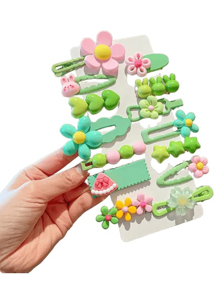 14-8pcs/set Şeker Renkli Karikatür Bowknot Çiçek Saç Klipleri Kız Kızlar Sarı Pembe Saç Tokası Ettes Şapka Saç Aksesuarları 23 (Yurt Dışından)