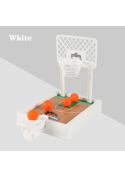 Mini Masaüstü Masa Oyunu Basketbol Çember Parmak Atış Makinesi Parti Masa Etkileşimli Spor 2 Oyuncular Top ı Beyaz (Yurt Dışından)