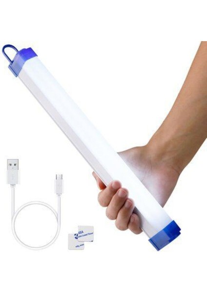 32 cm USB şarjlı 20W 3 ışık modlu kampçı ve balıkçı feneri