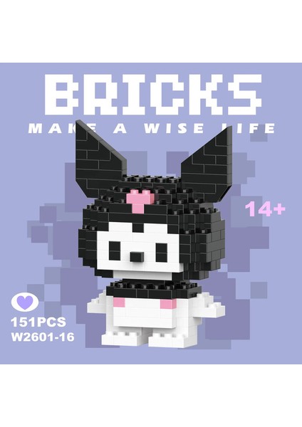 Sanrio Hello Kitty Kuromi Yapı Taşları Kuromi Cinnamoroll Pochacco Mini Bulmaca Montaj Oyuncak Tuğlaları ZCE082-3-NO Bog (Yurt Dışından)