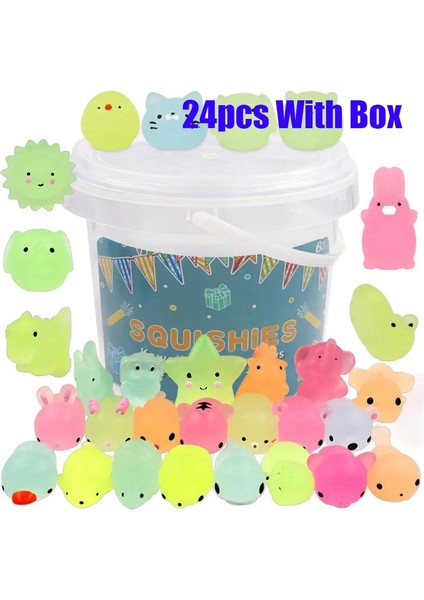 12/36 Pcs Kawaii Hayvanlar Squishies Mochi Squishy Toys Karanlık 24 Pcs (Yurt Dışından)
