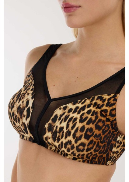5639 Kahverengi Leopar Büstiyer Bikini Takımı fiyatları