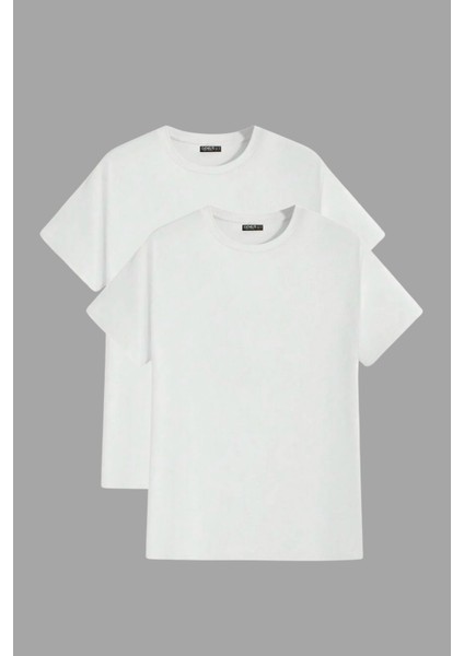 Erkek Tişört Standart Kalıp Basic Bisiklet Yaka T-Shırt Basıc-Mankensiz2