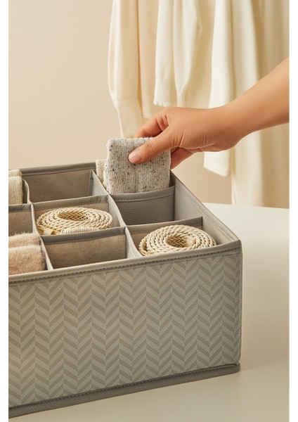 3 Adet Bölmeli Petek Gri Çekmece Içi Dolap Çamaşır Düzenleyici Katlanır Saklama Kutusu Organizer Se fiyatları