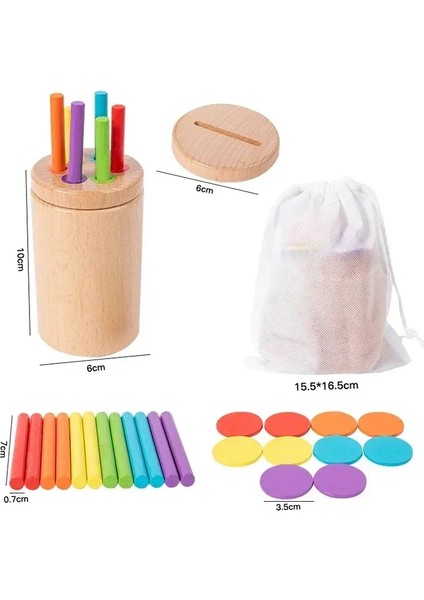 Montessori Ahşap Renk Sıralama Ince Motor ı Şekil Eşleşen Duyusal Oyuncak Toddlerscolor Için Erken Eğitim Bulmaca ı Tek Kapak (Yuvarlak) (Yurt Dışından)