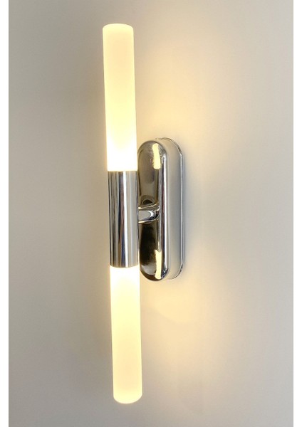 Modern çift kollu krom kaplama LED aydınlatma, metal materyal, bej renk, GU10 duy tipi