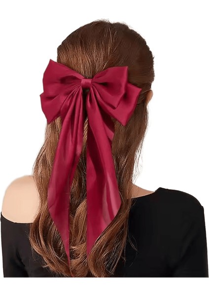 Zarif Katı Büyük Yay Şerit Saç Klip lar Için Kız Tatlı Saç Bantları Yumuşak Saten Toka Saç Kavrama Moda Saç Aksesuarlarıyeşil (Yurt Dışından)