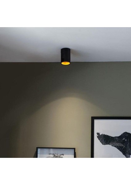 7 Watt Beyaz Işık GU10 Ledli, 10 cm , Alüminyum Kasa Sıva Üstü Dekoratif Tavan Armatürü, LED Aplik