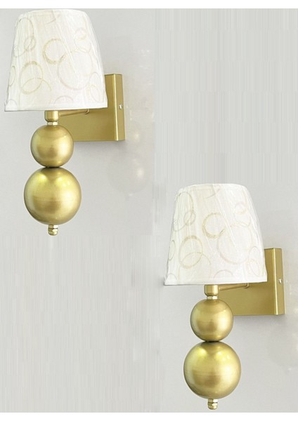 Siyah Metal Aplik 2'li Set, Pil, Ampul ve Kablo Dahil, E27 Duy Tipi, Sarı Renk