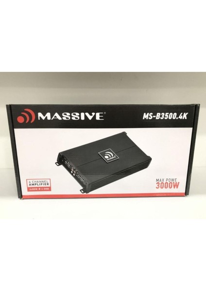 MS-NEO12.S4 30 cm Kabinli Subwoofer Bas 3000W 4 Kanal Amfi Kablo Tk. Full Set