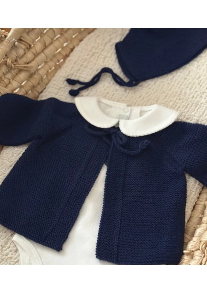 Triko Önden Bağlamalı Hırka Seti Bebek