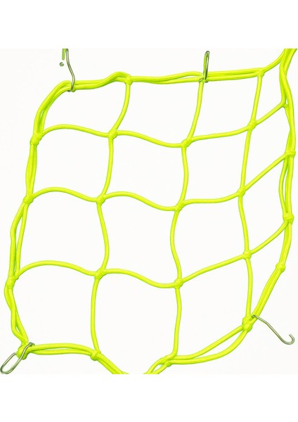 Motosiklet Kask Filesi – 6 Kanca | Neon Sarı | 1 Metre Esneyebilir