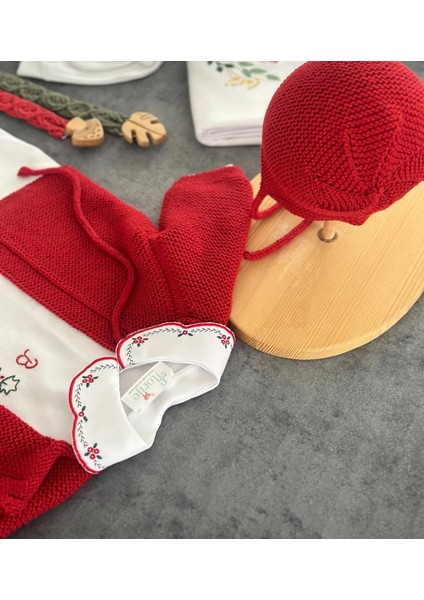 Triko Önden Bağlamalı Hırka Seti Bebek