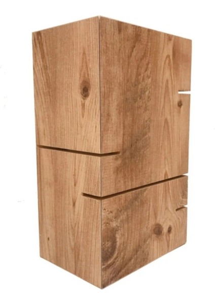 Meşe Renkli Ahşap Duvar Aplik Aydınlatması, Şık ve Dekoratif Tasarım, E27 Duy Tipi