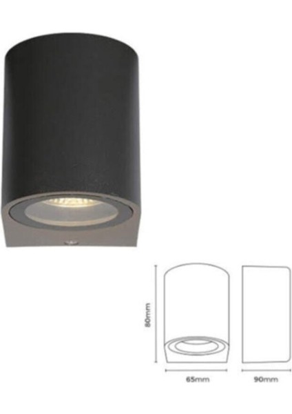 Şık Siyah Aplik, İç ve Dış Mekan Dekorasyonu İçin Beyaz Işık Seçeneği, Plastik Duy Tipi GU10 fiyatları