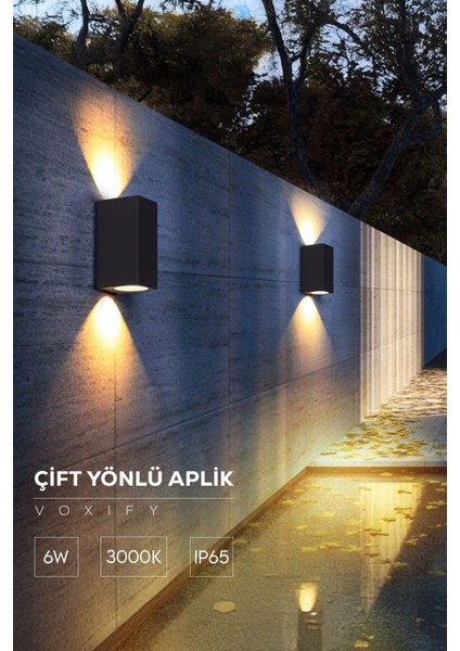 2 Adet Yeni Model Çift Yönlü Duvar Apliği Şık Dekorasyon Ledli Duvar Aydınlatma Iç Mekan Dış Mekan