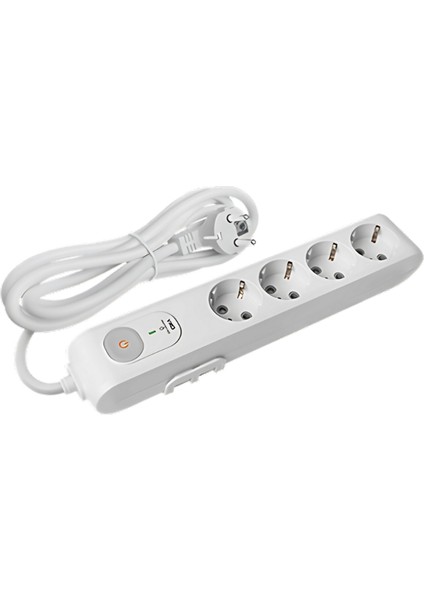 Dörtlü 1050J Akım Korumalı Topraklı, Çocuk Korumalı Çoklu Priz, 1.5m