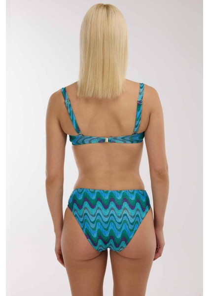5646 Mavi Desenli Toparlayıcı Bikini Takımı