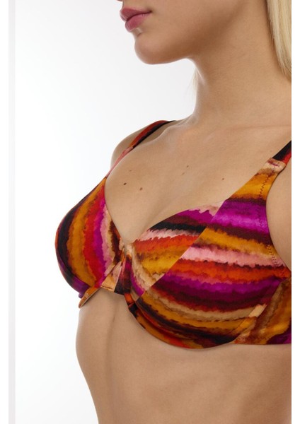 5646 Mavi Desenli Toparlayıcı Bikini Takımı