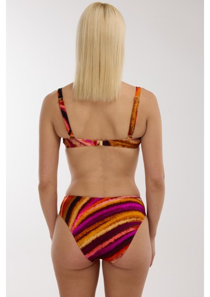5646 Mavi Desenli Toparlayıcı Bikini Takımı