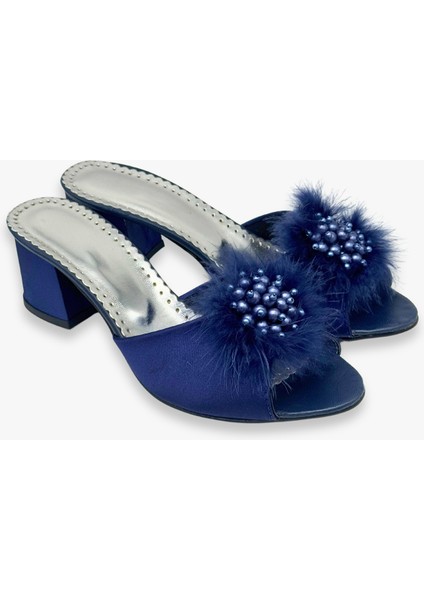 Kadın Tüylü ve Taşlı Şık Günlük Ev Terliği Çeyiz Terliği Süslü Doğum Misafir Gelin Terliği