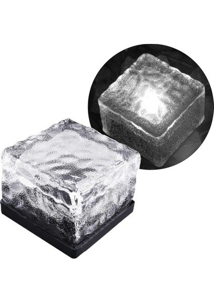 Solar Ledli Beyaz Tuğla Görünümlü Bahçe Dekorasyon Aydınlatma (5067)