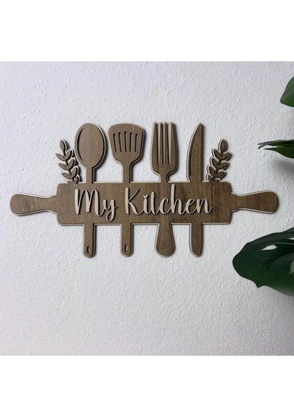 My Kitchen Yazılı Duvar Süsü| Mutfak Tablosu|30*16 CM|TB2004
