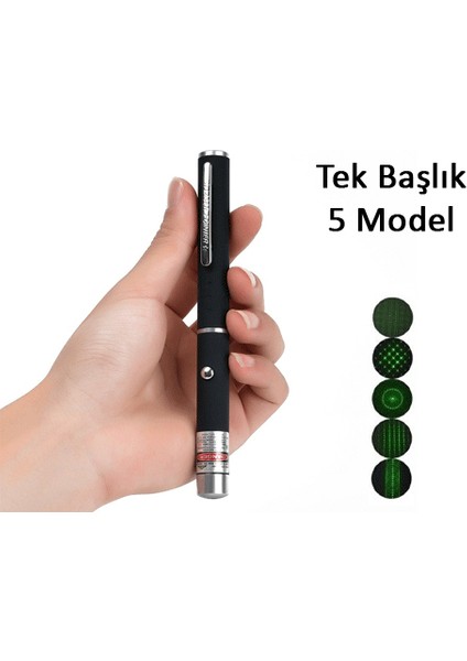 Yeşil Lazer Pointer 500 Mw 15 Km Etkili (Tek Başlık 5 Model) (5067)