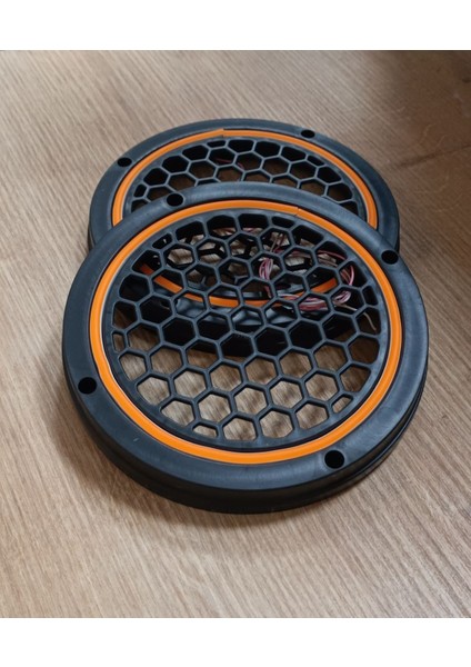16CM Turuncu Neon Işıklı Hoparlör ve Midrange Kapağı 1takım (2ADET) Vidalanabilir