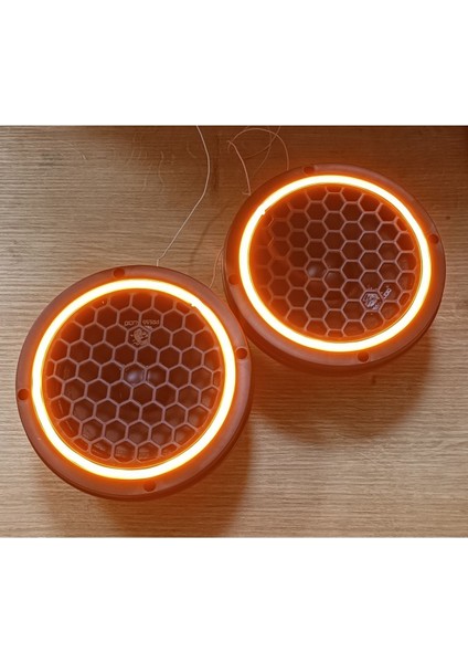 16CM Turuncu Neon Işıklı Hoparlör ve Midrange Kapağı 1takım (2ADET) Vidalanabilir fiyatları