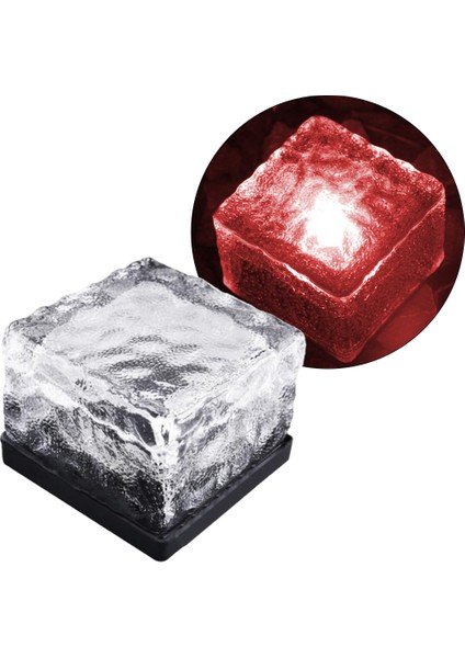 Solar Ledli Kırmızı Tuğla Görünümlü Bahçe Dekorasyon Aydınlatma (5067)