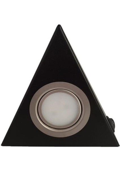Mutfak Tezgah Altı Üçgen LED Spot Siyah, Paslanmaz Metal, Günışığı Işık 3W