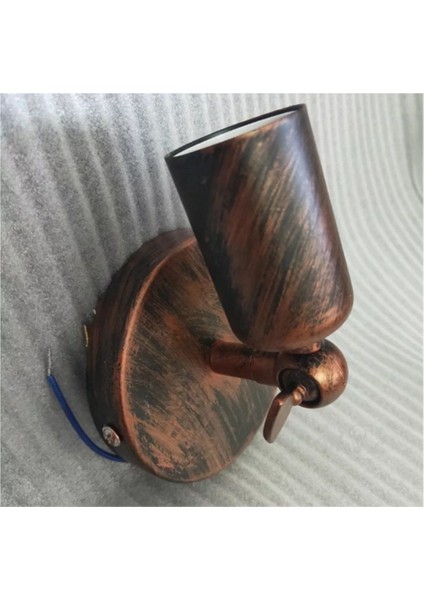 Rustik Bakır Eskitme Hareketli Duvar Aplikası, Metal, E27, Beyaz Renk