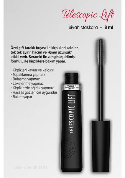 3 Adet Loreal Paris Telescopic Lift Maskara Siyah ve Rosıe Pamuk fiyatları
