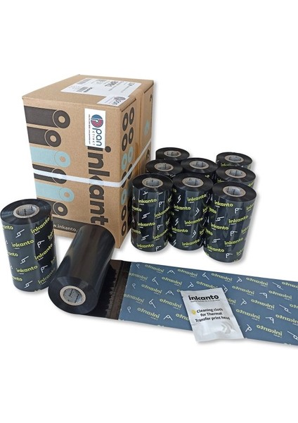 Wax Ribon 300 mt x 80 mm "inkanto", Premium Wax Ribon. Barkod Yazıcı Kartuşu.
