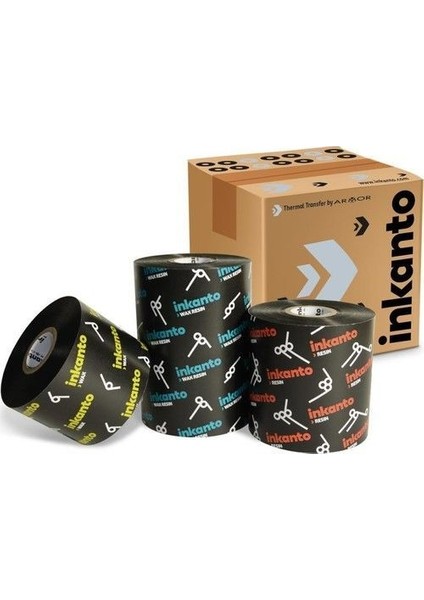 Wax Ribon 300 mt x 80 mm "inkanto", Premium Wax Ribon. Barkod Yazıcı Kartuşu.