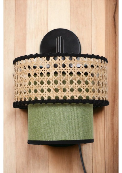 Doğal Hazeran & Kumaş Aplik Aydınlatma Duvar Aplik Modern Tasarım L Kol 25 cm