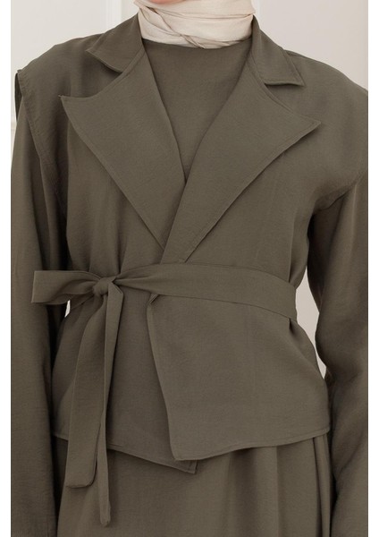 Tensel Yelekli Asel Elbise-Haki fırsatları