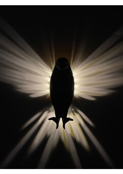 Pilli LED Siyah Kartal Aplik Özel 3D Üretim Gün Işığı Lamba Kartal