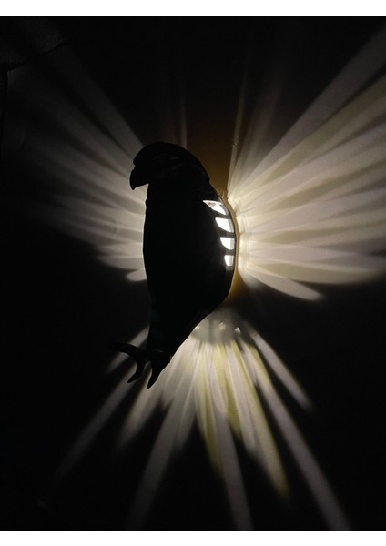 Pilli LED Siyah Kartal Aplik Özel 3D Üretim Gün Işığı Lamba Kartal