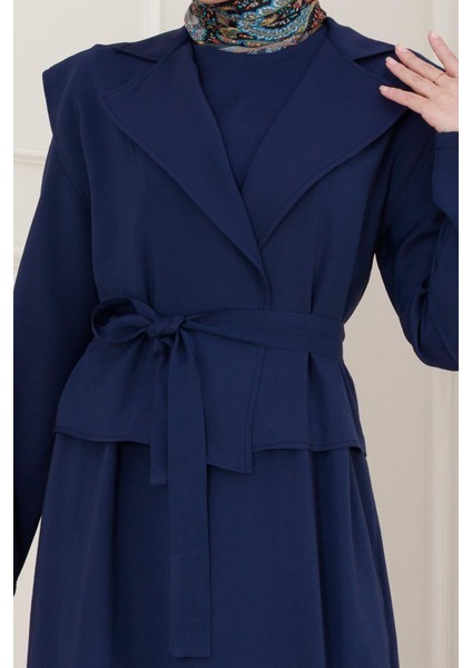 Tensel Yelekli Asel Elbise-Lacivert fırsatları