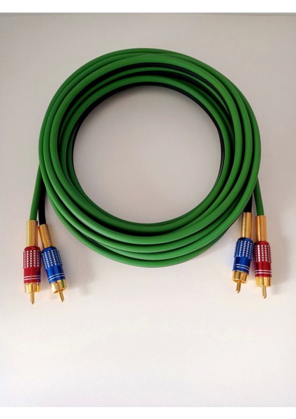 Amfi Rca Kablosu - Özel Yapım %100 Bakır Ofc Rca Ses Aktarım Kablosu - 5 Metre