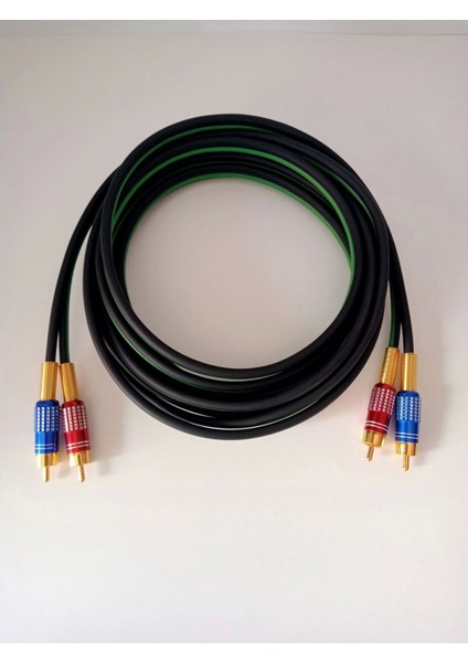 Amfi Rca Kablosu - Özel Yapım %100 Bakır Ofc Rca Ses Aktarım Kablosu - 5 Metre
