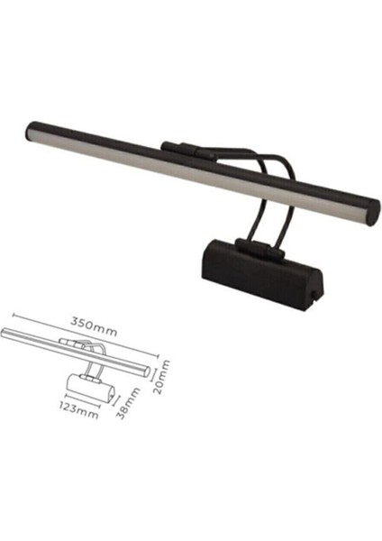 Şık Siyah Mat Günışığı Ayna Tablo Aydınlatması Kuğu ve Flüt Tasarımı modelleri