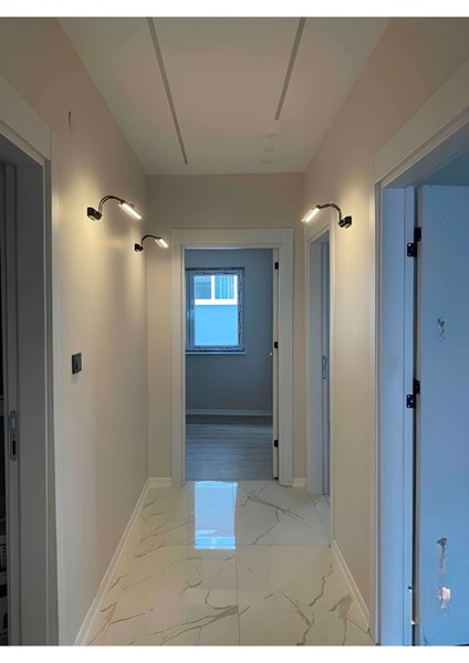 Şık Siyah Mat Günışığı Ayna Tablo Aydınlatması Kuğu ve Flüt Tasarımı indirimleri